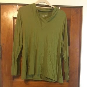 👛Green Cowl Neck Long Sleeved Shirt